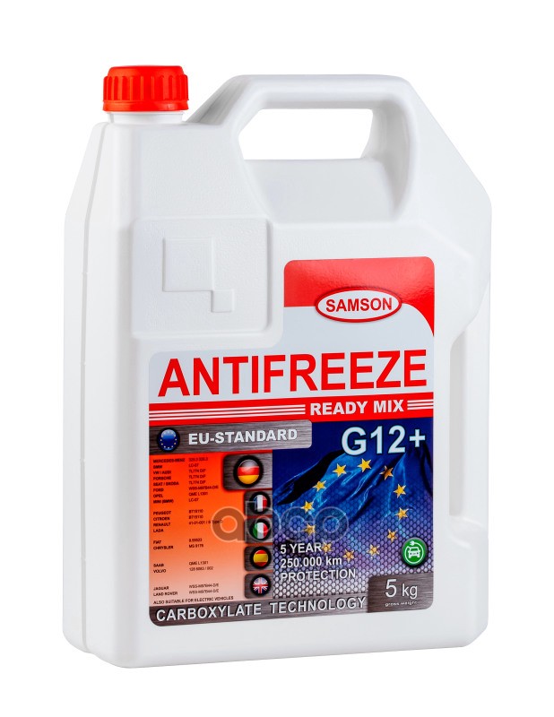 Samson Eu-Standard G12+ 5Kg Антифриз! Красный, Готовый Carboxylate Long Life SAMSON арт. 800992