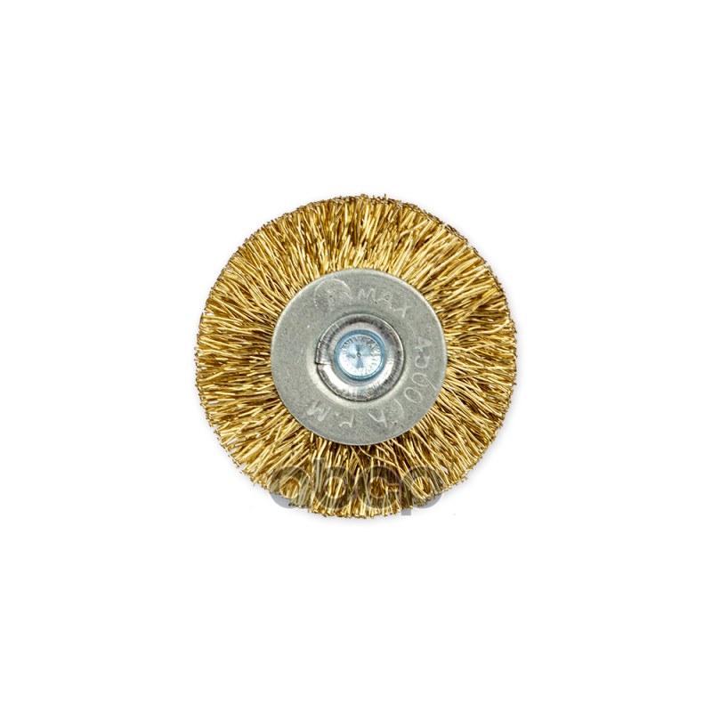Щетка для дрели плоская 40 мм, со шпилькой, латунированная проволока