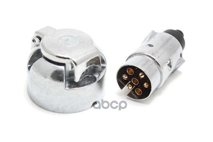 Разъем электрический 7-и контактный к-т (розетка + вилка) металл (5193)