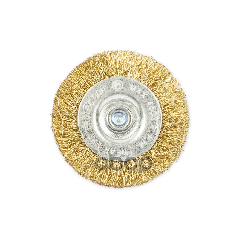 Щетка для дрели плоская 50 мм, со шпилькой, латунированная проволока