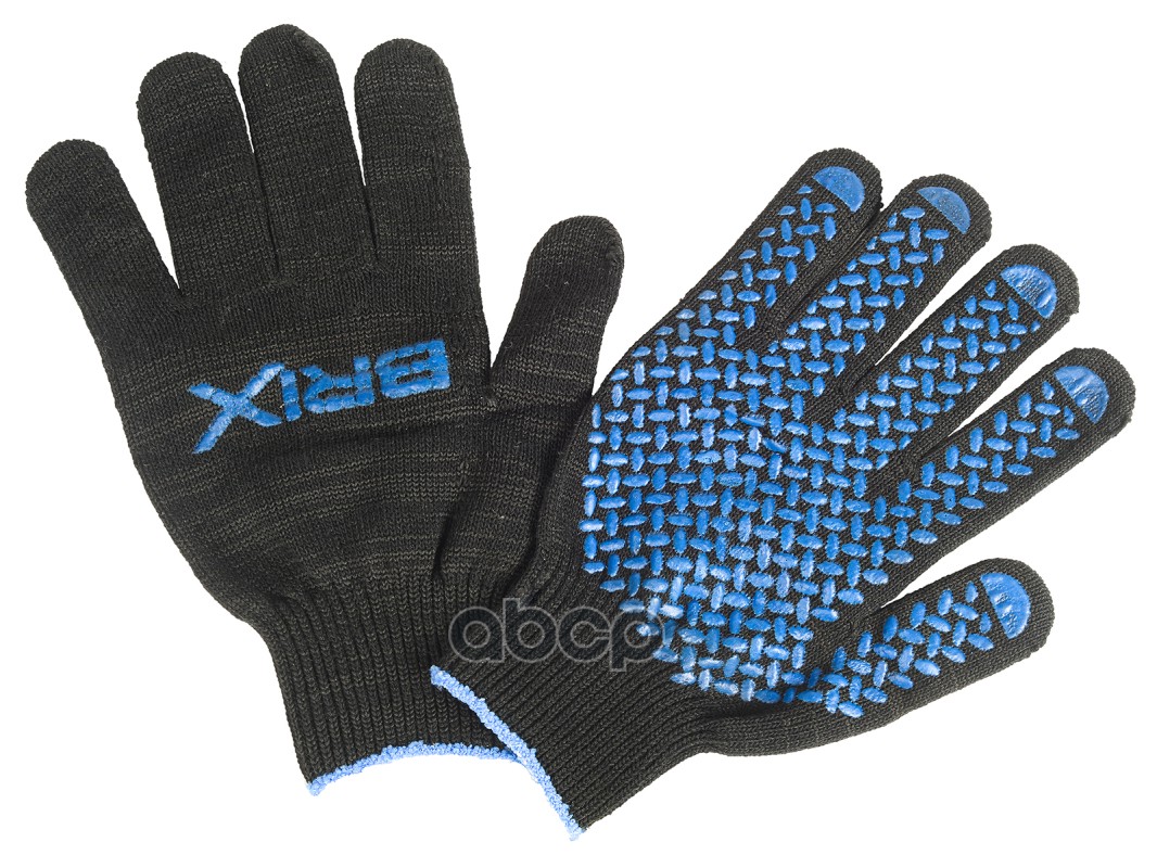 перчатки х/б с покрытием ПВХ Лаврушка (10 класс вязки, черные)