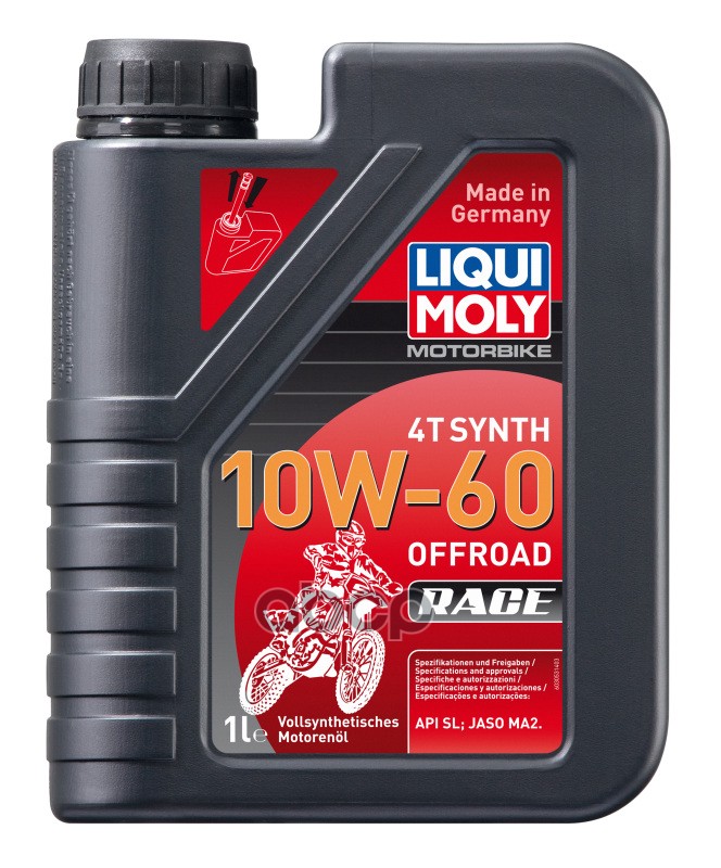 Liquimoly 10W-60 Motorbike 4T Synthoffroad Race (1L) Синт.масло Моторн.! Д/Мотоц Api Sl, Jaso Ma2 LIQUI MOLY арт. 3053