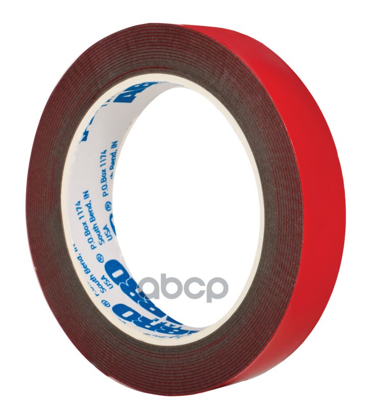 Скотч двухсторонний Abro   6 мм х 5 м красный премиум