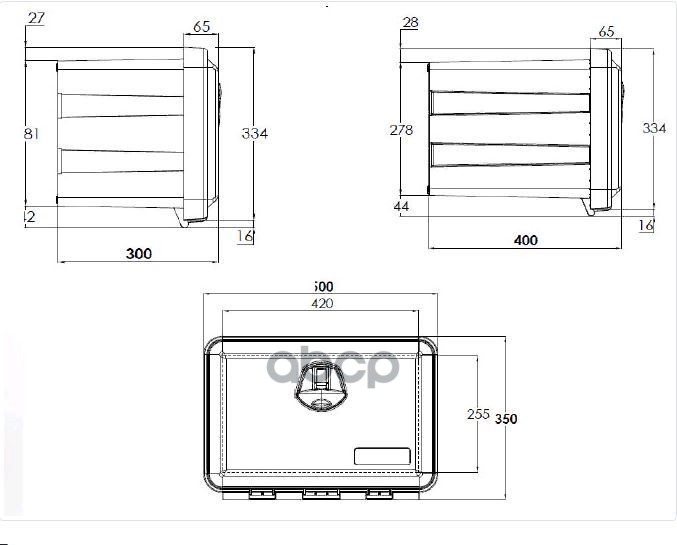 81100009 Ящик инструментальный пластиковый Just 500х350х300 (V=30,5л, мах наг