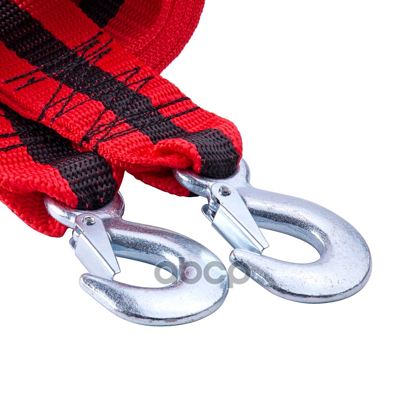 Трос буксировочный 12 т*5 м - лента с 2 крюками в коробке с чехлом