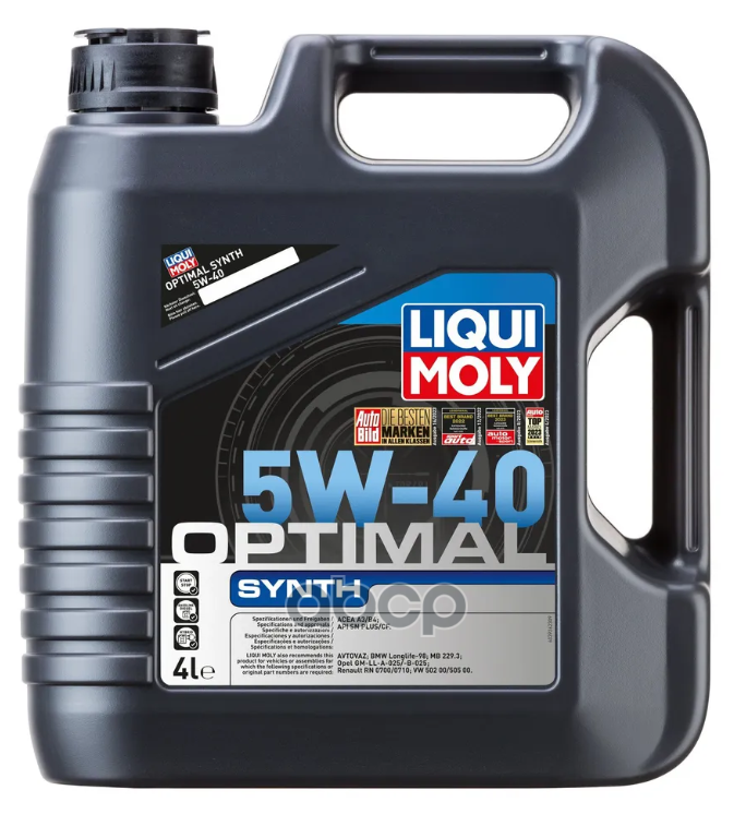 LIQUI MOLY Liquimoly 5W40 Optimal Synth (4L) Масло Мотор.!Синapi Sn/Cf,Acea A3-04,B4-04:Vw,Porsche,Mb229.3