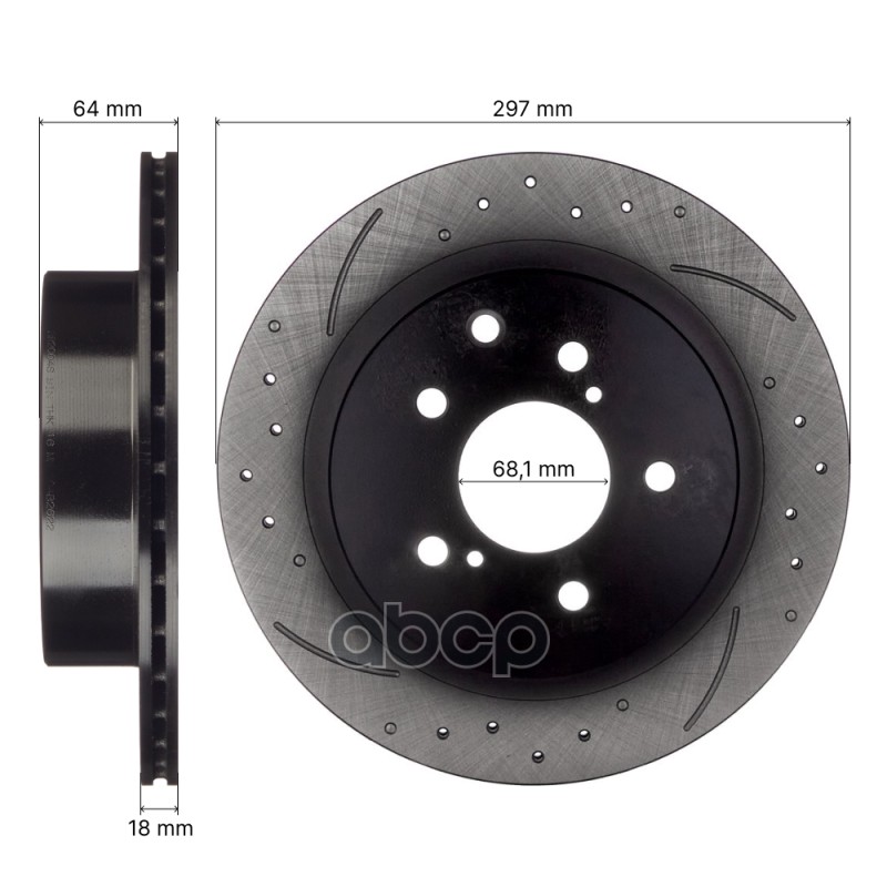 Диск тормозной задний левый AVANTECH (перфорированный) 4320620U02/4320620U01/4320620U00