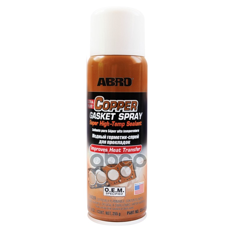 Герметик - аэрозоль Abro Китай медный для прокладок 255 г CG-418-R CG-418