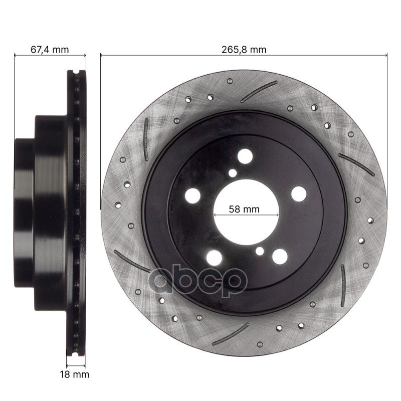 Диск тормознои AVANTECH заднии левыи (перфорированныи)