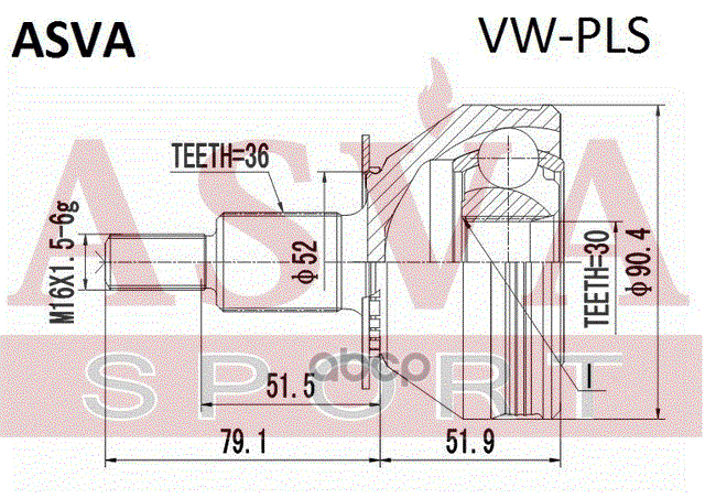 Шрус наружный Rapid POLO седан Fabia 2007-
