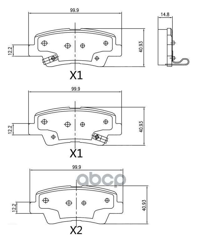 Комплект задних тормозных колодок, дисковый тормоз