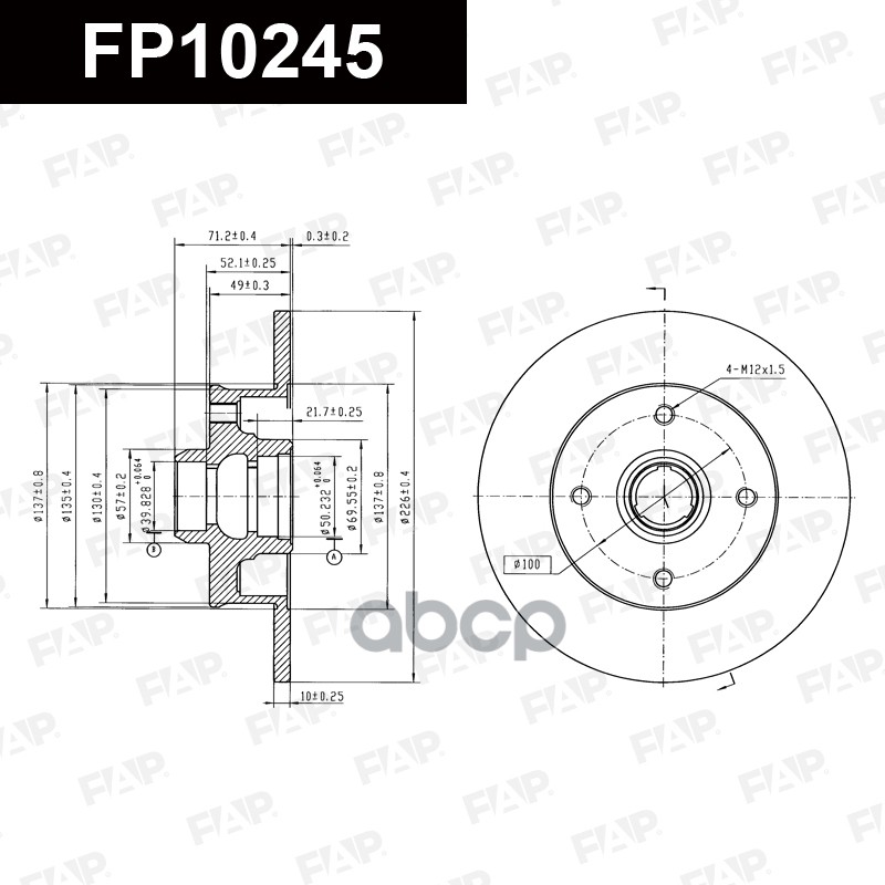 Тормозной Диск Fp10245 FAP арт. FP10245