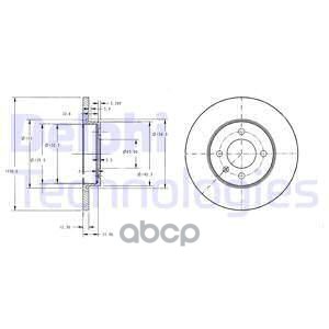 Bg2454 Диск Тормозной Передний! Vw Golf/Passat/Variant 1.6-1.9D 88> Delphi арт. BG2454