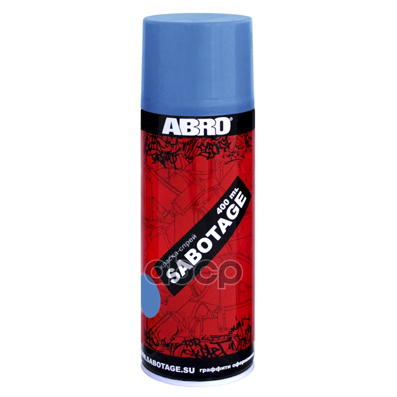 Краска (аэрозоль) ABRO SABOTAGE синяя светлая 400 мл Применяется для окраски, ремонта и художественного оформления металлических, деревянных, бетонных, кирпичных и других поверхностей. Дает стойкие красочные цвета, хорошо пригодна для внешних работ.1. Очи