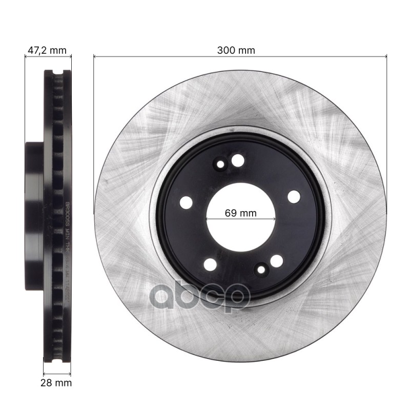 Диск тормозной AVANTECH 51712M0500 / S517123K160E