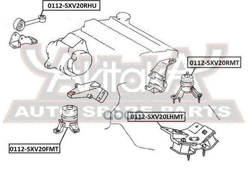 Подушка двигателя передняя mt TOYOTA CAMRY SXV2#/MCV2# 1996-2001
