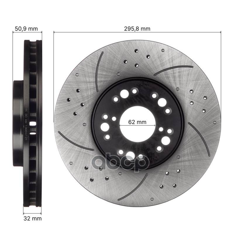Диск тормозной передний правый AVANTECH (перфорированный) 43512-22210 / 43512-24051 / 43512-30240