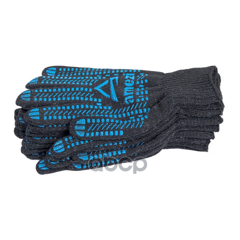 Перчатки рабочие утепленные, полушерстяные с ПВХ черные (15% шерсть)