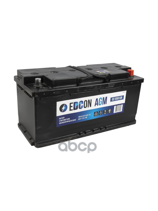 Аккумуляторная Батарея! 19.5/17.9 Евро 105Ah 910A 394/175/190 B13 Agm EDCON арт. DC105910R
