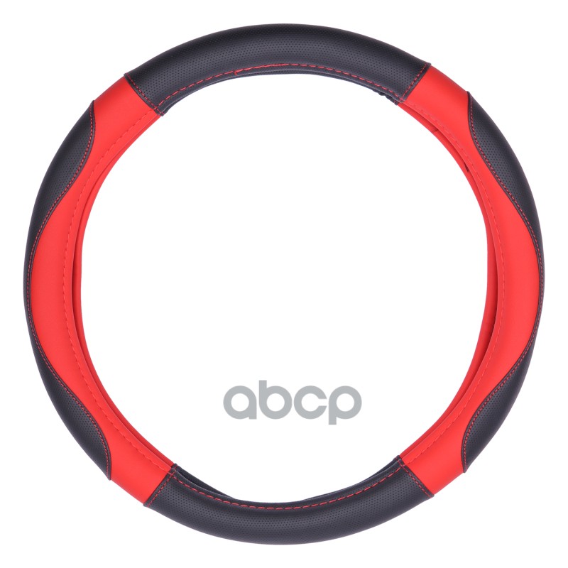 Чехол на руль полиуретан Black+Red  (М)