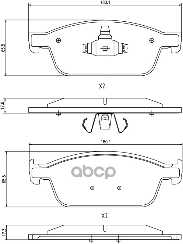 Комплект передних тормозных колодок, дисковый тормоз