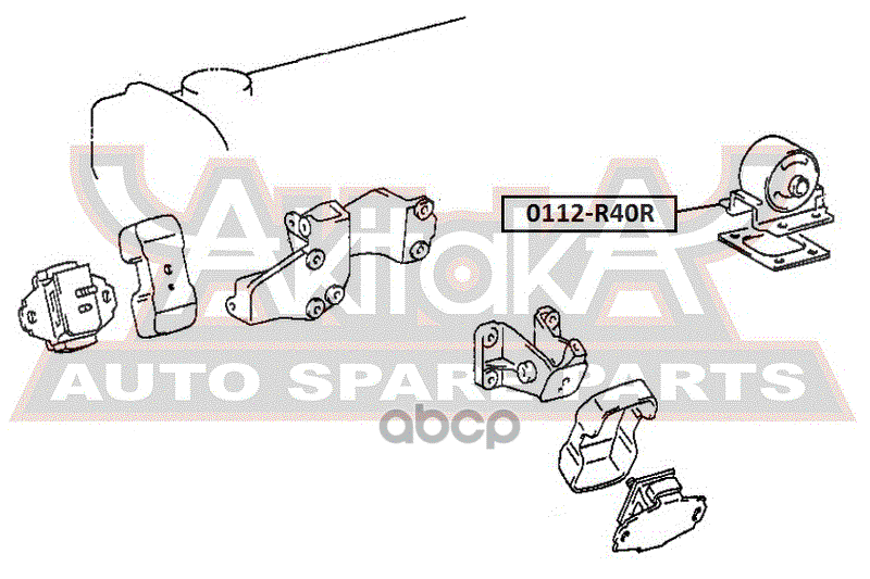Подушка двигателя задняя TOYOTA LITE/TOWNACE NOAH,V CR4#/SR40/KR4# 1996-2007