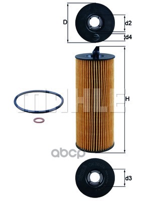 Элемент фильтрующий масляного фильтра Mahle/Knecht арт. OX 361/4D