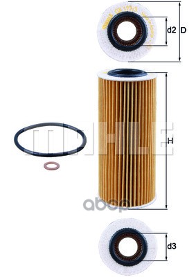 Фильтр масл.BMW 330d E46/525d,530d,535d E60/730d E65/3.0d X3,X5 Mahle/Knecht арт. OX177/3D