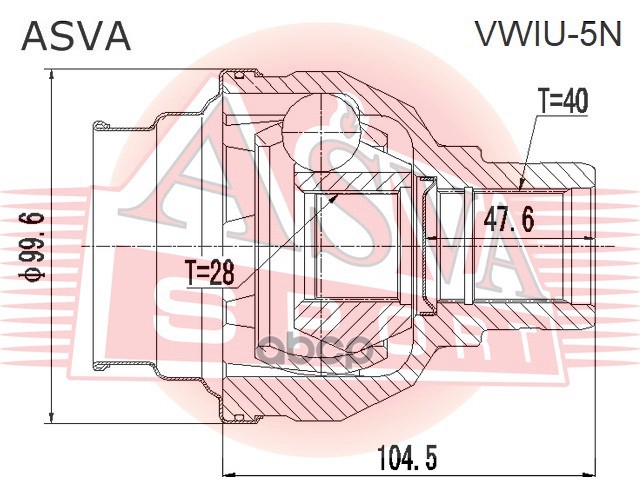 ШРУС ВНУТРЕННИЙ ЛЕВЫЙ 28X47X40