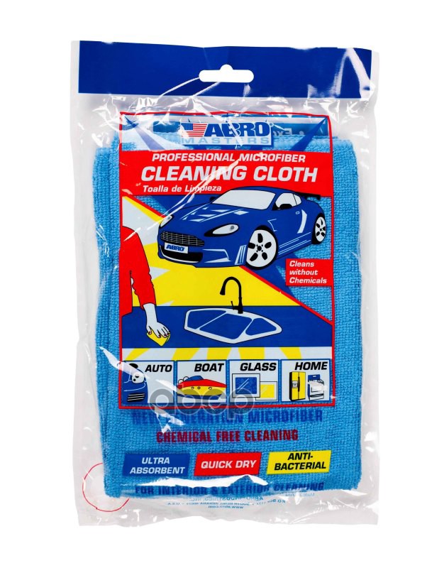 Салфетка Abro Masters протирочная микрофибра синяя CT-210-BL