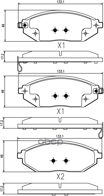 Комплект передних тормозных колодок, дисковый тормоз