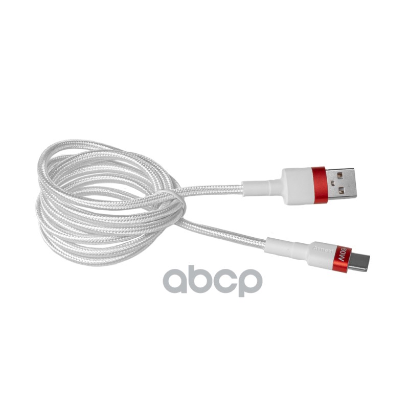 Дата-кабель Usb A - Type C (1.2м, 3A, 60W) быстрая зарядка, в оплетке