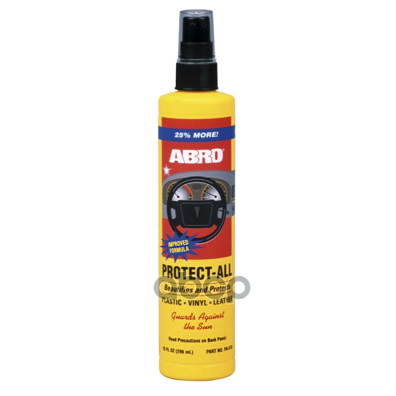 Полироль панели глянец ABRO Protect-All 296мл СПРЕЙ в т.ч. для винила/резины ABRO