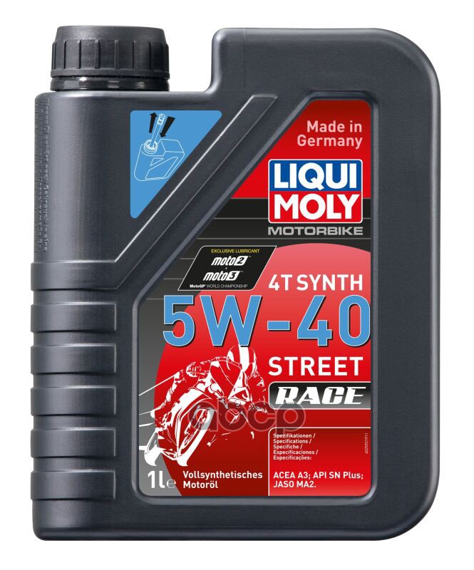 Liquimoly 5W-40 Motorbike 4T Synth Street Race (1L) Синт.масло Моторн.!Д/Мотоц Api Sl/Sm Jaso Ma-2 LIQUI MOLY арт. 2592