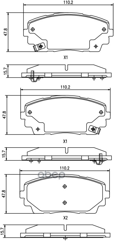 Комплект передних тормозных колодок, дисковый тормоз