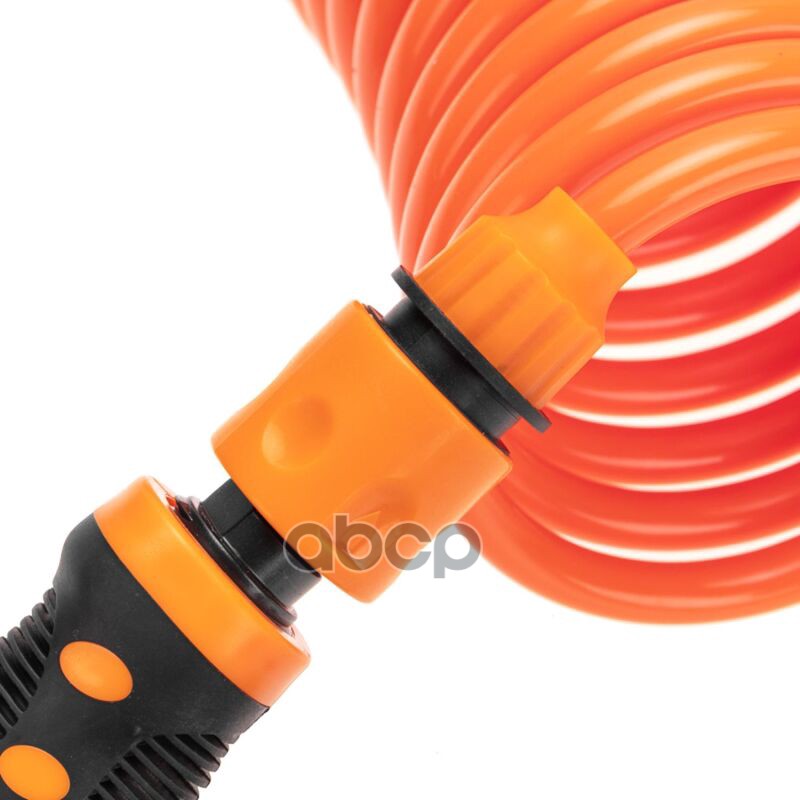 Шланг спиральный, 15м х 8мм, пистолет-распылитель, 2 коннектора, адапт