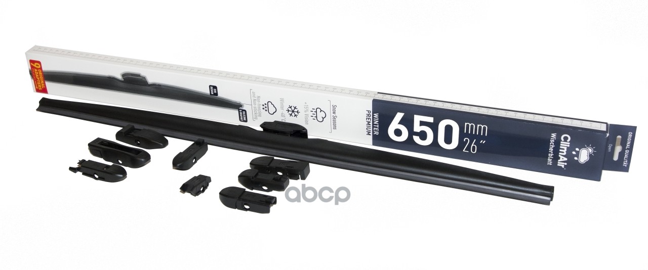 Wl650 Зимняя Щетка Стеклоочистителя 650Мм, 9 Адаптеров (Hook 9Х3/9Х4,Side Pin,Push Button 16 Mm,Push Climair арт. WL650
