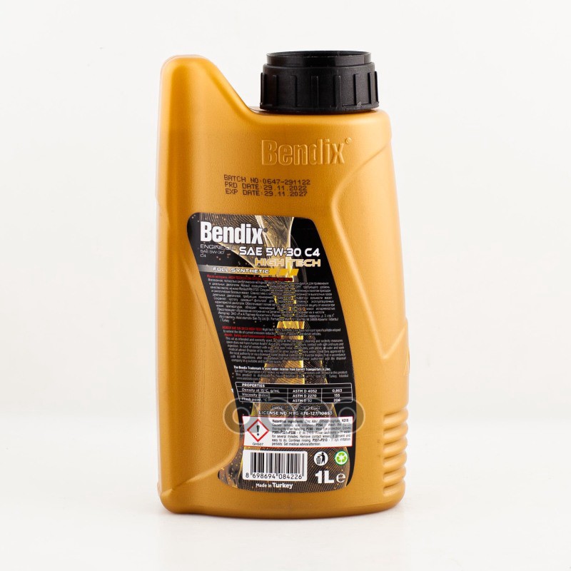 Масло моторное 5W30 BENDIX 1л синтетика HIGH TECH C4 RENAULT RN 0720 MB 226.51