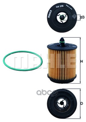 Фильтр масл.OPEL ASTRA G/VECTRA B,C 2.0,2.2L Mahle/Knecht арт. OX258D