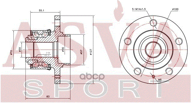 VWWH6RF ASVA СТУПИЦА ПЕРЕДНЯЯ