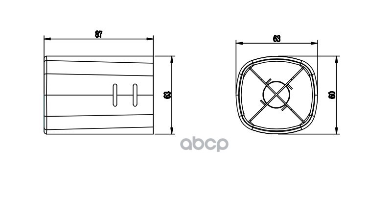 Насадка на глушитель 63х87 мм ARNEZI A0701017 Насадка на глушитель 63х87 мм ARNEZI A0701017