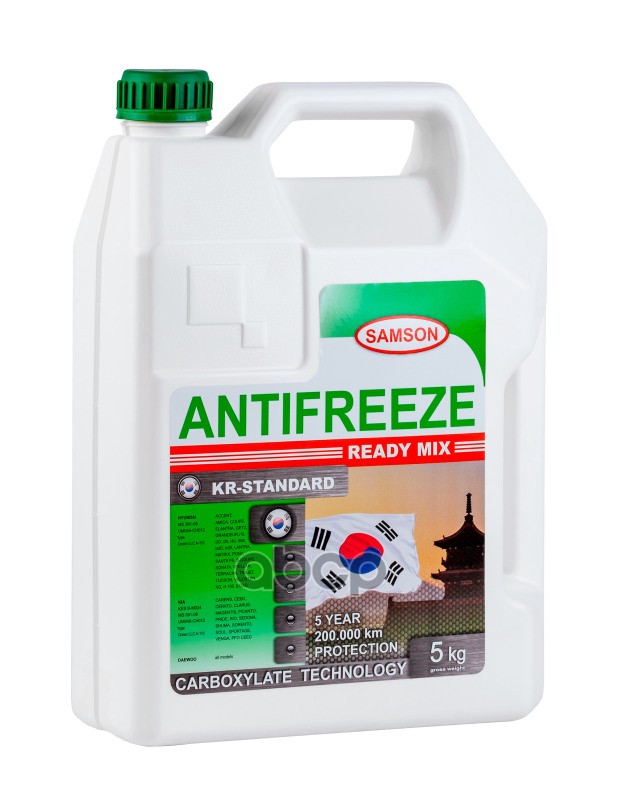 Samson Kr-Standard 5Kg Антифриз! Готовый, Зеленый Special Korea Cars SAMSON арт. 803405