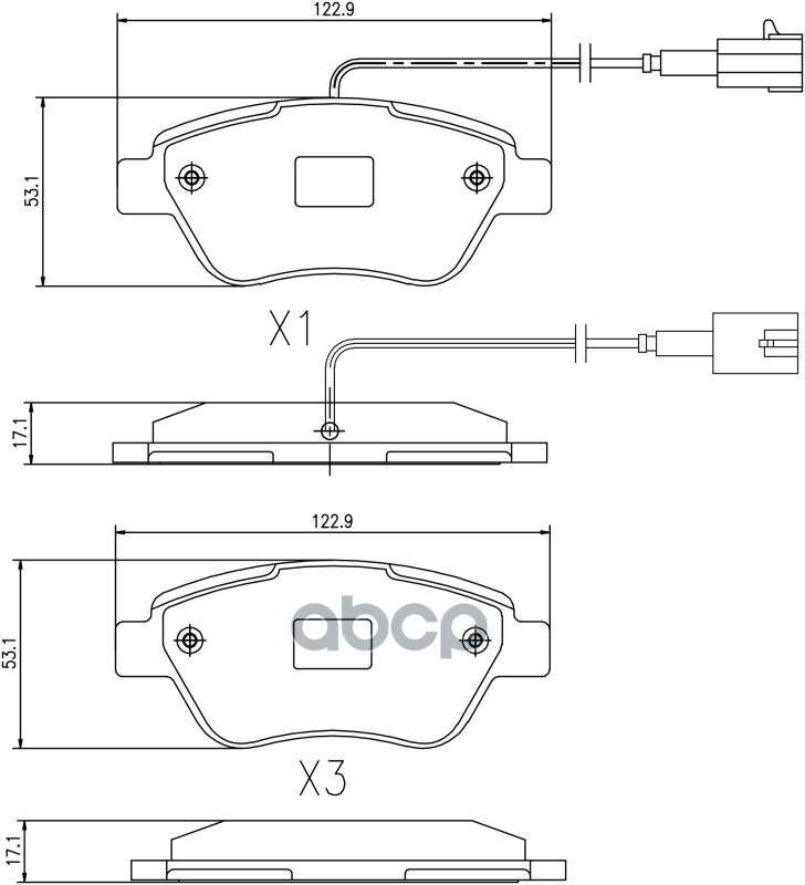 Комплект передних тормозных колодок, дисковый тормоз