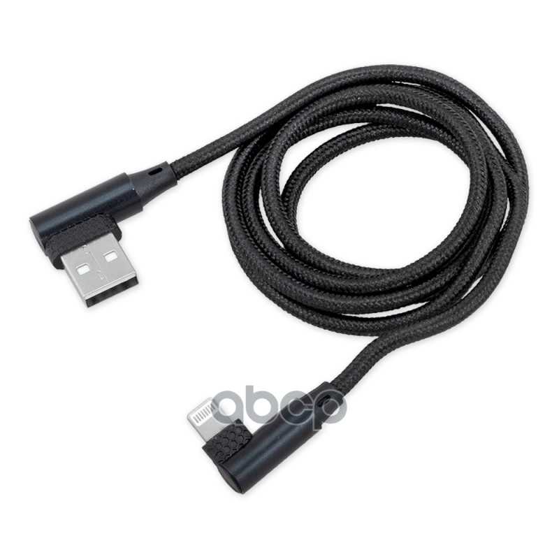 Дата-кабель зарядный Lightning/USB (1 м) iPhone X Черный (угловой) iPhone 6/7/8/X Черный (угловой)