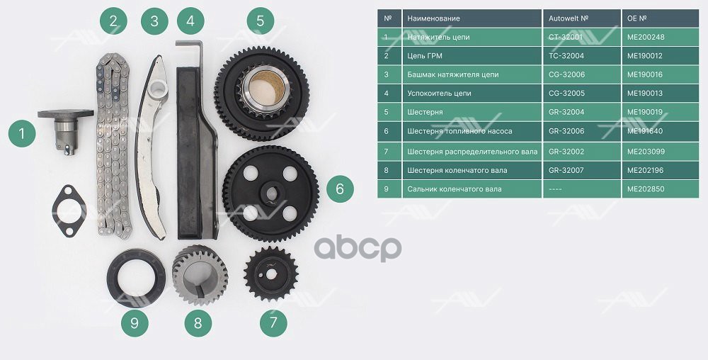 TK-32002 комплект газораспределения MITSUBISHI 4M40/T