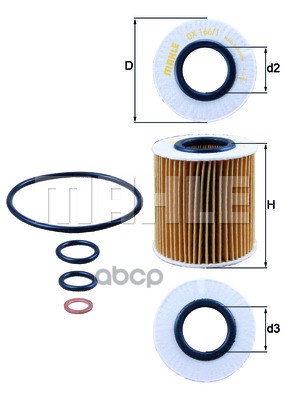 Элемент фильтрующий масляного фильтра Mahle/Knecht арт. OX 166/1D