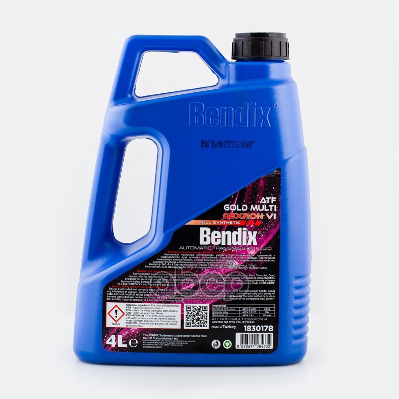 Масло трансмиссионное BENDIX 4л синтетика GOLD ATF MULTI DEXRON VI