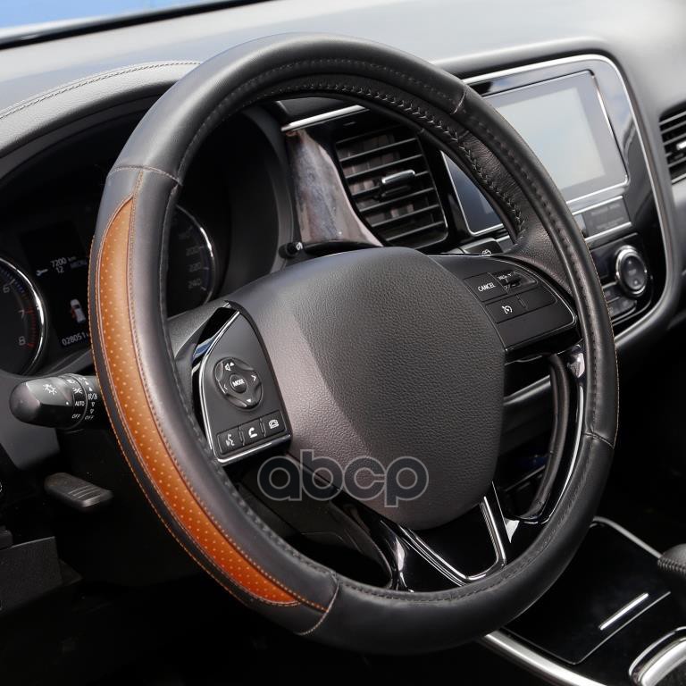 Оплетка на руль M AZARD GENTLE эко-кожа, коричневыи (вставки боковые перфориро