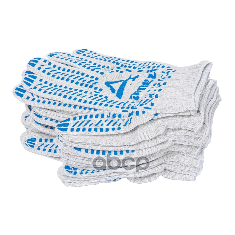 Перчатки рабочие хлопчатобумажные вязка 7,5 класс с точечным покрытием из ПВХ