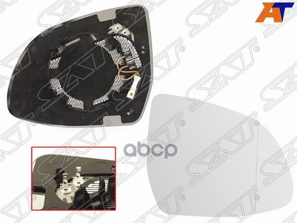 Полотно зеркала BMW X3 14-17 / X5 13-18 (Справа/ Обогрев/ асферическое) Sat арт. ST-121-0072